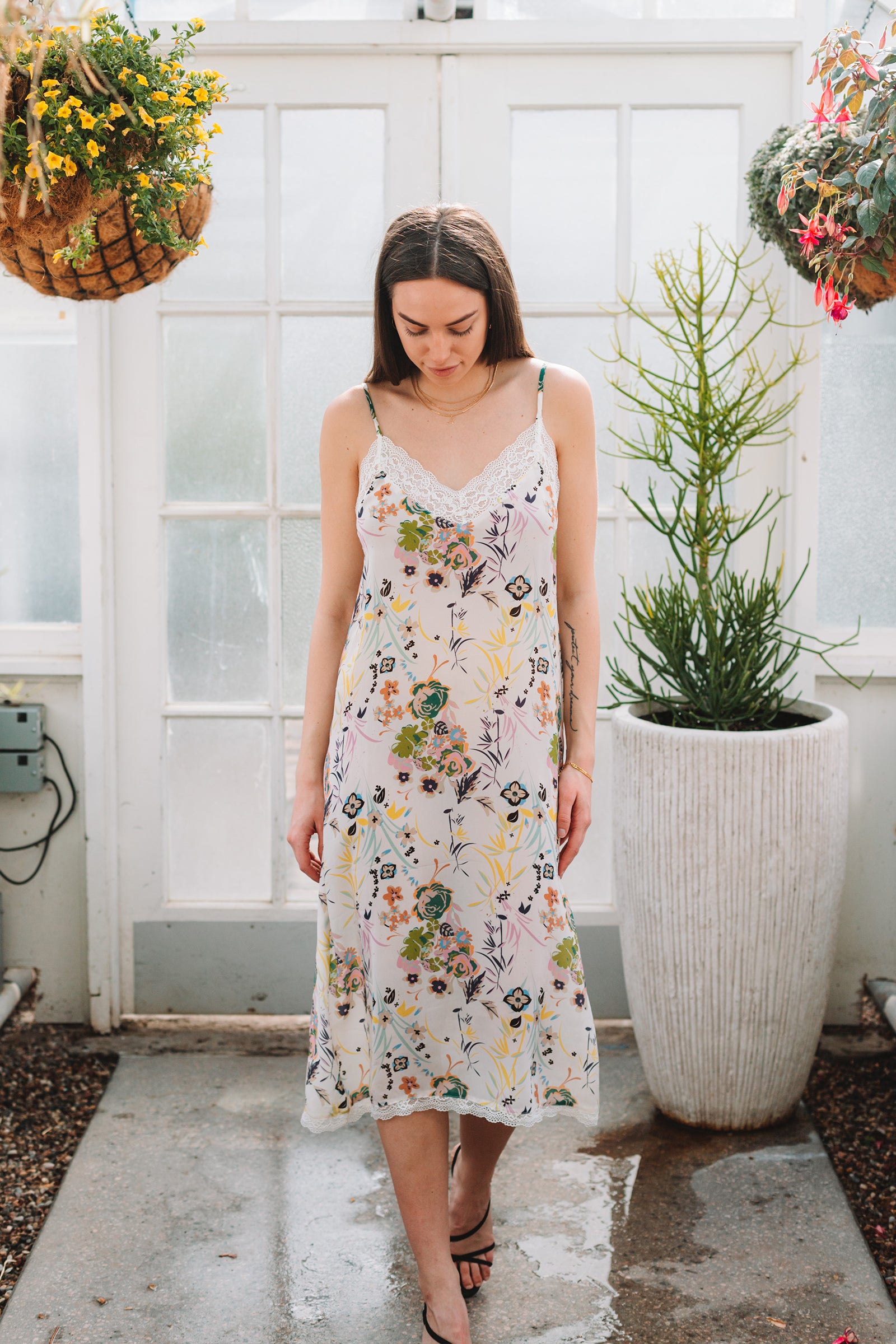 CAMILOU - Lace Detail Slip Dress