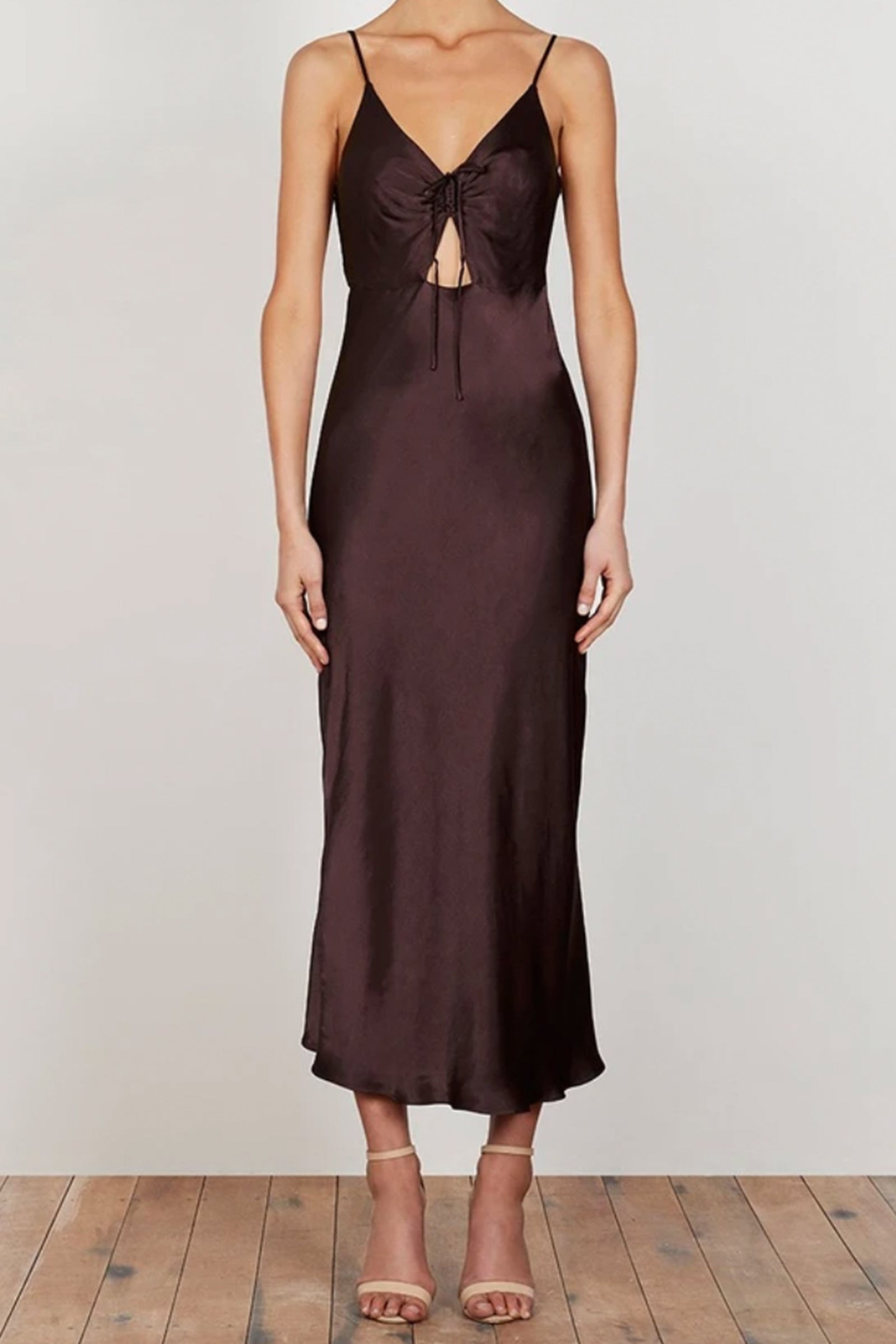 WRIGHT - Ruched Bias Slip Dress